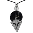 Arrowhead Adjustable Cord Necklace with Onyx Colored Disc